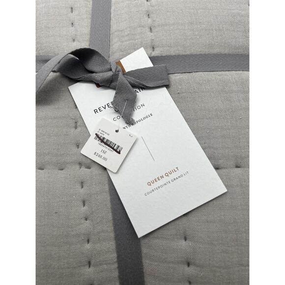 Anthropologie Reversible Airy Guaze Quilt Queen Size Grey New - Picture 4 of 5